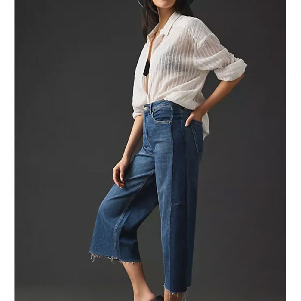 Joie Porter High-Rise Wide-Leg Crop Jeans - Picture 3 of 6